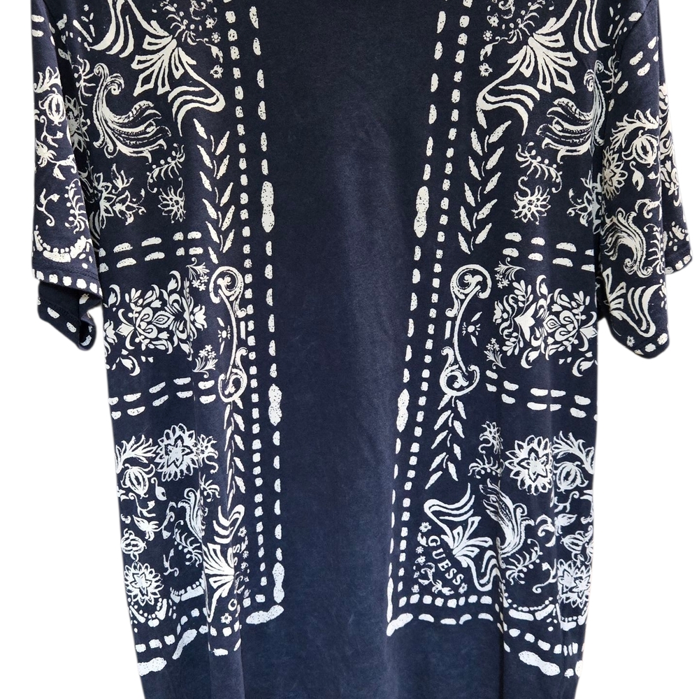 Elegant Navy and White Men's Short Sleeve Shirt